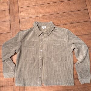 AVLN Studio Eva Corduroy Cropped Shacket- S